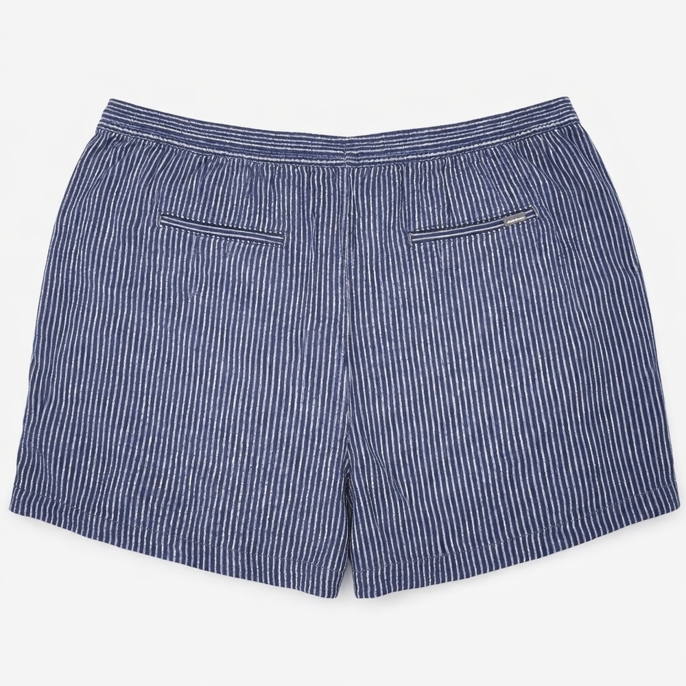 Eddie Bauer Shorts Womens Size XXL Navy Stripe Linen Blend Minimalist Casual - Picture 3 of 10